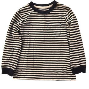 Carter's Navy and White Striped Long Sleeve Pocket Tee